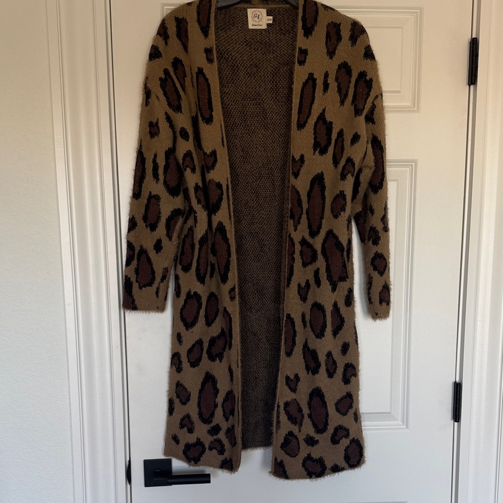 Grace Brown Leopard Print Cardigan
